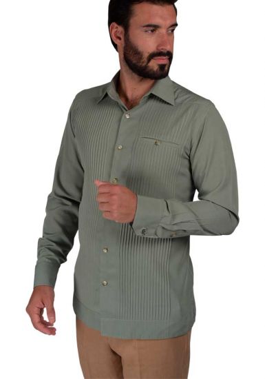 Bamboo Fabric. Deluxe Shirt. High Quality. Long Sleeves. Double Eyelet for use Cufflinks. Limestone Color. Back Orders.