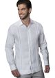 Guayabera Formal Shirt. 100% Linen. Long Sleeve. Finest Tuck & Embroidery. High Quality. Double Eyelet for use Cufflinks. White/Lavender Color. Back Orders.