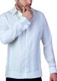 Exquisite Wedding French Cuff Guayabera. 100% Linen. White Color. Back Orders.