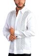Deluxe Embroidery Silver Gray. Elegant Guayabera for Destination Wedding. White Color. Back Orders.