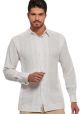 No pocktes with Pleats Guayabera Slim Fit. High Quality Shirt. Linen Premium. Double Eyelet for use Cufflinks. White Color. Back Orders. 