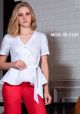 Blouse Sexy for Women. Linen 100 %. Short sleeves. Crossed and Fitted at the Waist. Back Orders.