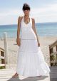 Fashion Halter Tropical Long Dress. Wedding Beach Attire. Sexy for Women. Peruvian Cotton 100%.