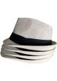 Fedora Straw Hat. For Kids 2-8 years. White Color with Band Black.