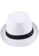 Fedora Beautiful White Straw Hat. Cuban Style. Cubanito Party.