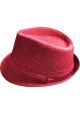 Fedora Red for Men and Women. 100 % Cotton