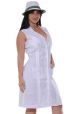 Cuban Party Linen Guayabera Sleeveless Dress. NO Sleeves. 100% Linen. Runs Small. White Color.