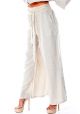 Azúcar Ladies Long Pants Elastic Waist Band With Belt. 100% Linen. Natural Color.