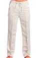 Drawstring Linen Pants For Men. Men's Resort Lounge 100% Linen Flat front Dress Pants. Runs Small. Natural Color.