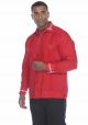 Fashion Two Pockets Shirt. Linen 100% Men's Stylish. Red/Navy Blue Color.