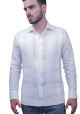 Wedding Guayabera Shirt. High Quality Linen. Double Eyelet for use Cufflinks. White Color. Back Orders.