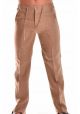 Drawstring Pants for Men 100% Linen. Light Brown Color.