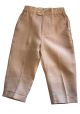 Linen Pants for Kids. With One Button Closure. Beige Color.