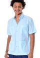 Traditional Guayabera Poly-Cotton. Short Sleeve. Mint Color.
