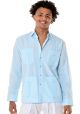 Traditional Guayabera Poly-Cotton. Long Sleeve. Mint Color.