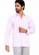 PLUS Size Traditional Guayabera Shirt Regular Linen Long Sleeve. Light Pink Color.