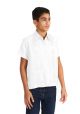 Junior Poly-Cotton Guayaberas. Short Sleeve. 8 to 14 Years. Juvenil. It Runs Small. White Color.