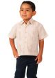 Polyester Guayabera for Kids. (From 6 Months to 3 Years Old). Runs Small. Beige Color.