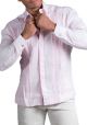 Exquisite Pink  Long Sleeve Shirt. Pleats on the Back. Double Eyelet for use Cufflinks. Solid Flamingo Pink Color. Linen 100 %. Back Orders