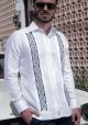 Trending Embroidery Guayabera Slim Fit. Linen 100 %. Double Eyelet for use Cufflinks. Backorder.
