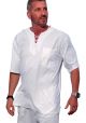 Drawstring Fine Peruvian Cotton 100 % Shirt. Perfect for the Beach. Runs Big. White Color.