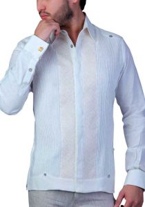 Exquisite Guayabera Wedding French Cuff Guayabera. Linen. Exquisite Wedding French Cuff Guayabera. 100% Linen. Ivory Color. Embroidered in Beige Color. Back Orders.