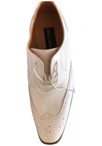 Bolano Mens Oxford Dress Shoe. White Color.