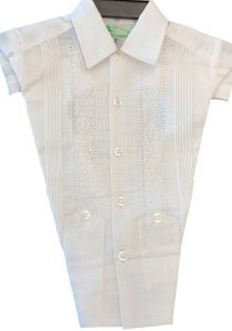 ITATI Fabric (Linen Look) Guayabera Style for KIDS. Mexican Guayabera. Two Pockets. Only Shirt. Short Sleeve. Backorder. 