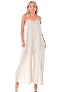 Azúcar Ladies Sleeveless Jumper. Beach and Wedding Wear. 100% Linen. Natural Color.