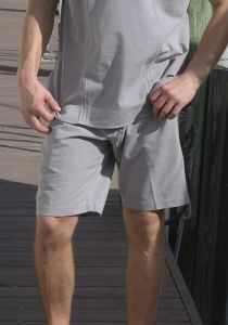 Cotton Gauze 100% Short for Men. Beach Short. Summer. Vacations. Gray Color.