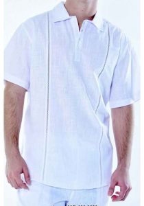 Shirt Cotton Gauze 100 %. Short Sleeves Shirt. Perfect for the Beach. White Color.