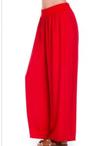 Women's Comfy Casual Resort Lounge Palazzo Pant Fully Lined. Red Color