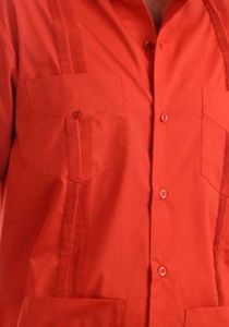 Uniform Guayabera Poly- Cotton Wholesale Short Sleeve for Ladies. Rust Color. Runs Small.