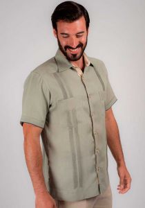 Guayabera Slim Fit. Short Sleeve. Premium 100% Linen. Groomsmen. Backorder.
