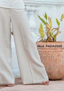 Modern Wide Pants for Women. Buttoned Pants for women. Linen 100 %. Beige Color.