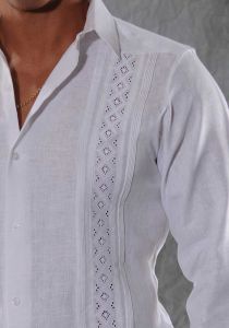 Limited Edition Wedding Guayabera. Exquisite Lace and Pleats. Wedding, Grooms. Regular Fit. Back-order.